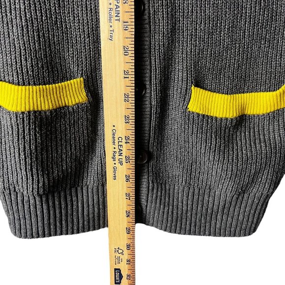BP Colorblock Cardigan Sweater Button Front Varsity Knit Gray Navy Size Small - Picture 11 of 11